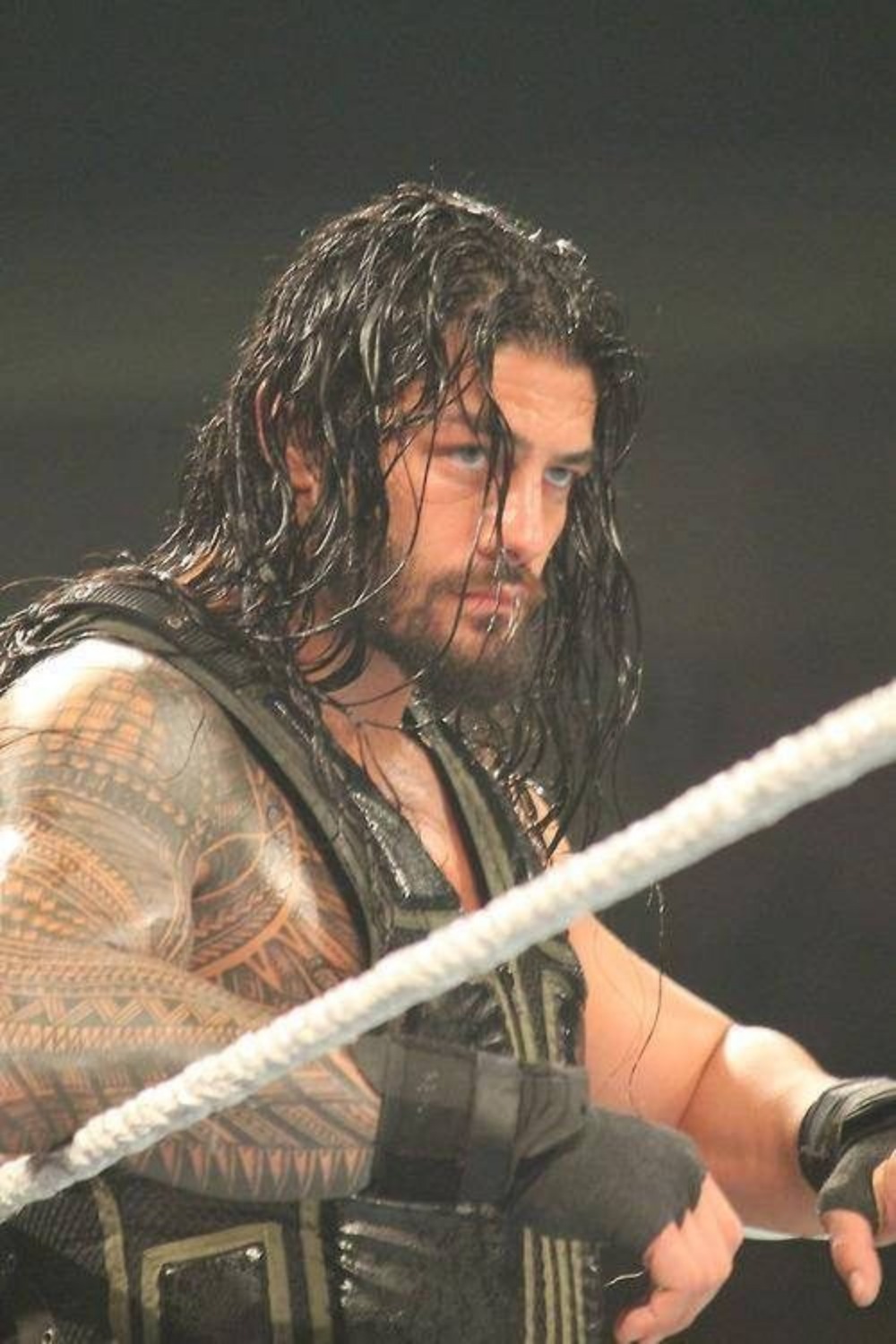 wrestlers with wet hair