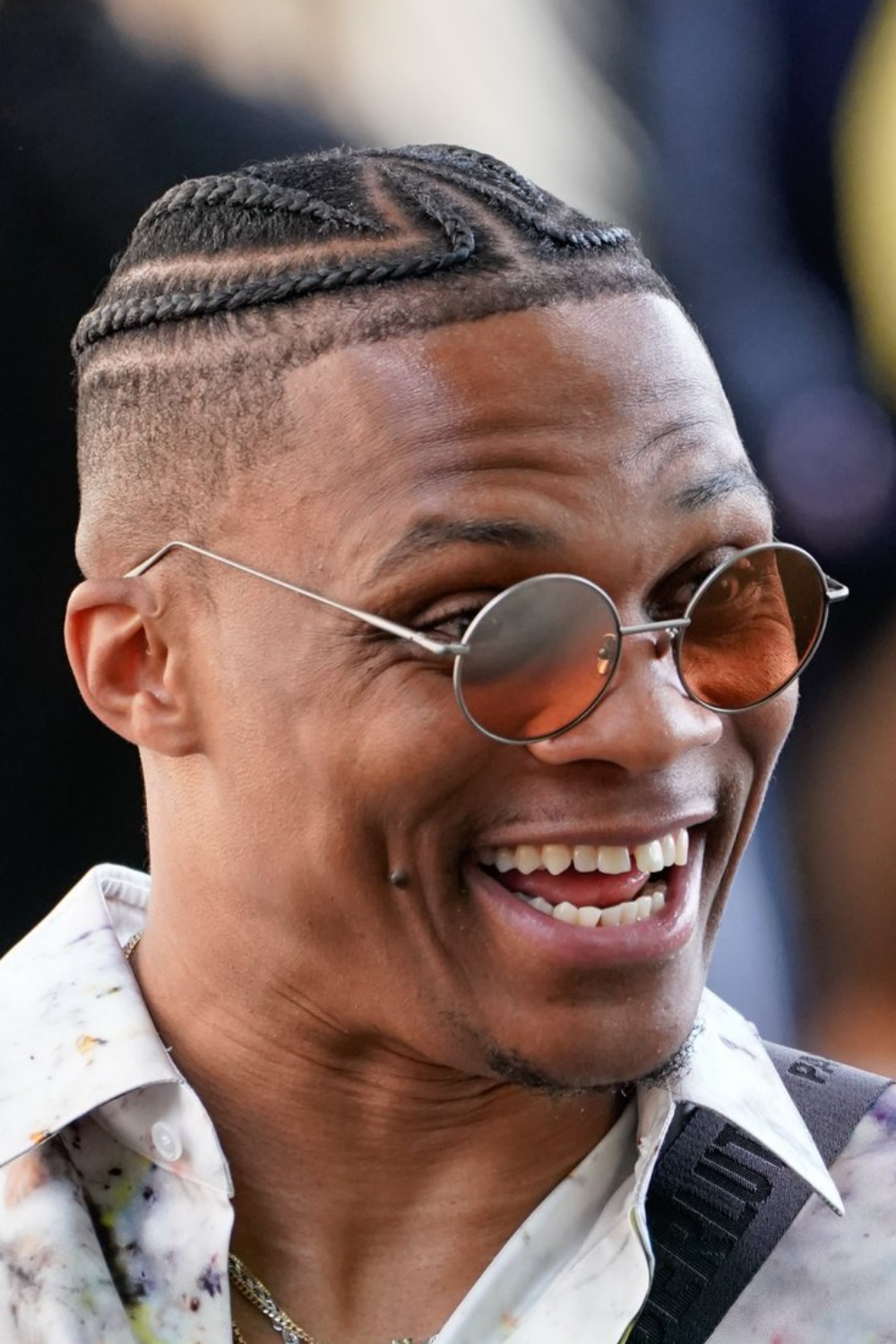 Russell Westbrook Braids with shaved sides