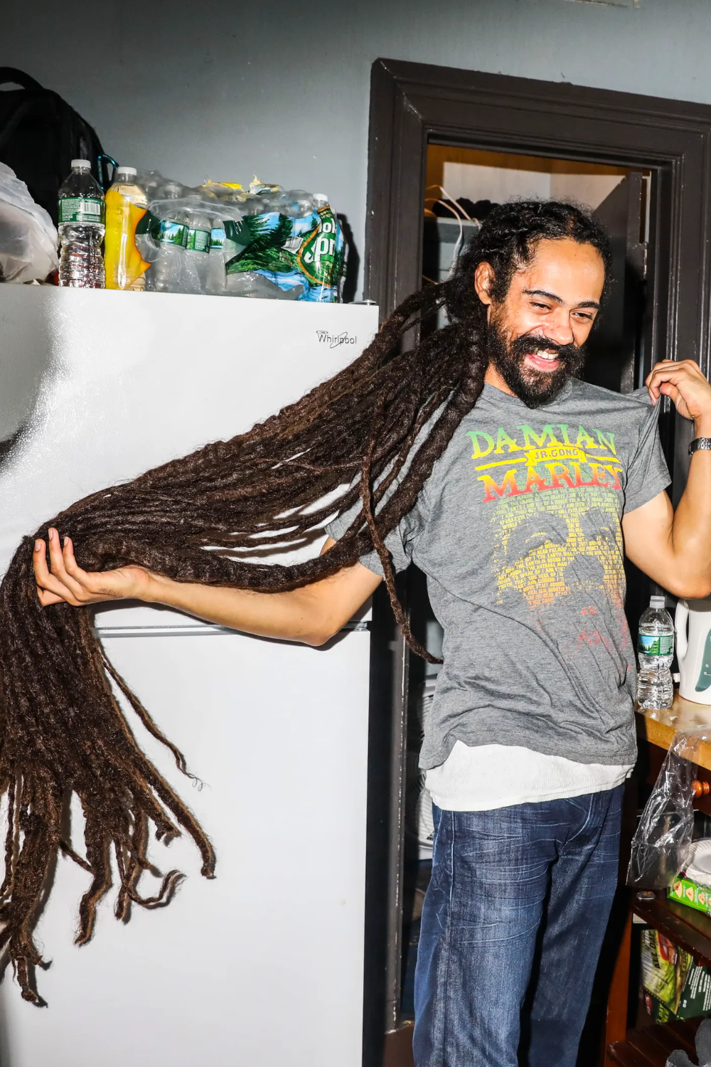 Damian Marley dreads at full length