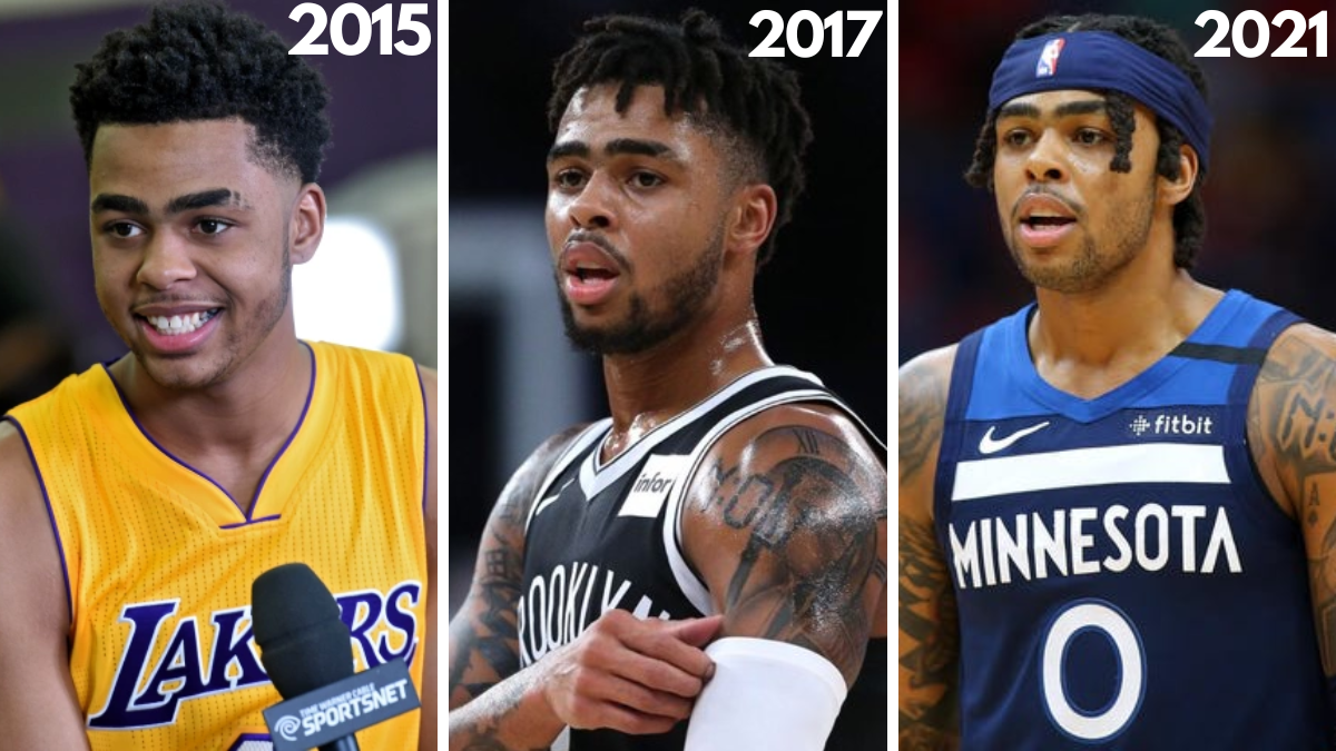 d'angelo russell hair throughout the years