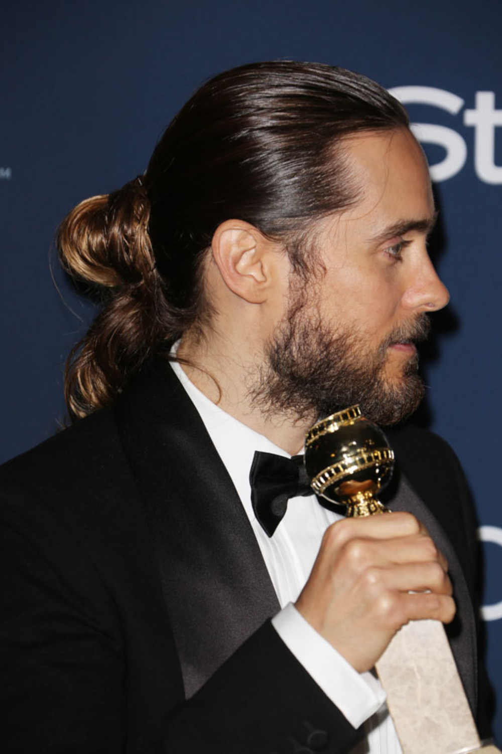 Jared Leto Hair in a ponytail