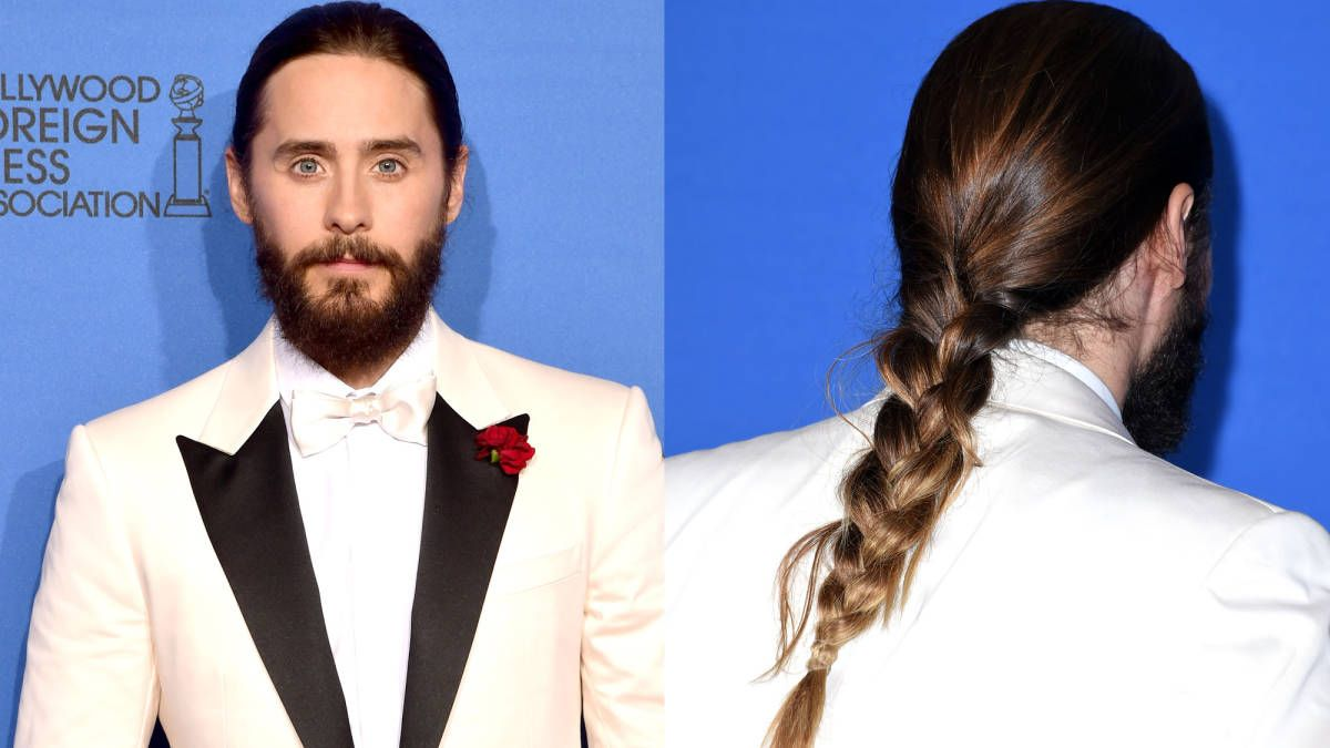 jared leto hair in a ponytail