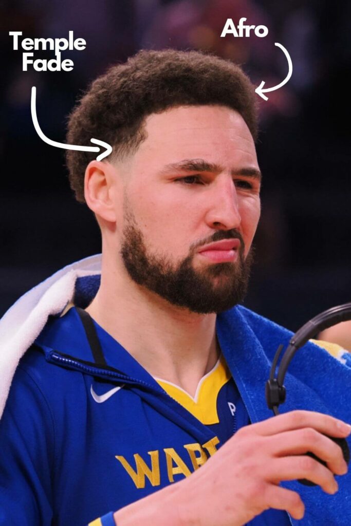 Klay Thompson Haircut with afro hair