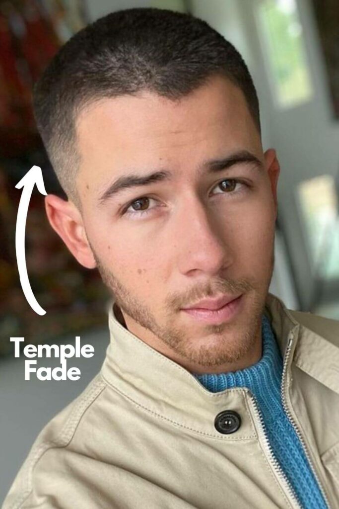 Nick Jonas Buzz Cut with fade