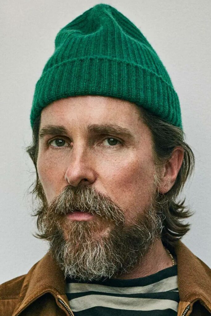 Christian Bale Beard with grey hair