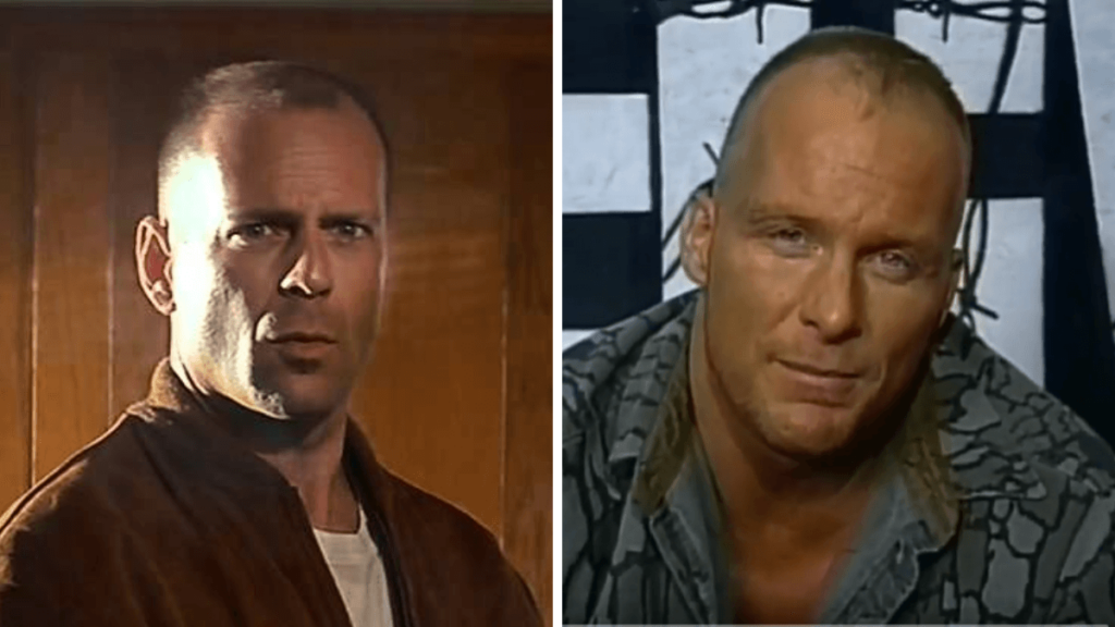 Bruce Willis hair comparison to Steve Austin 