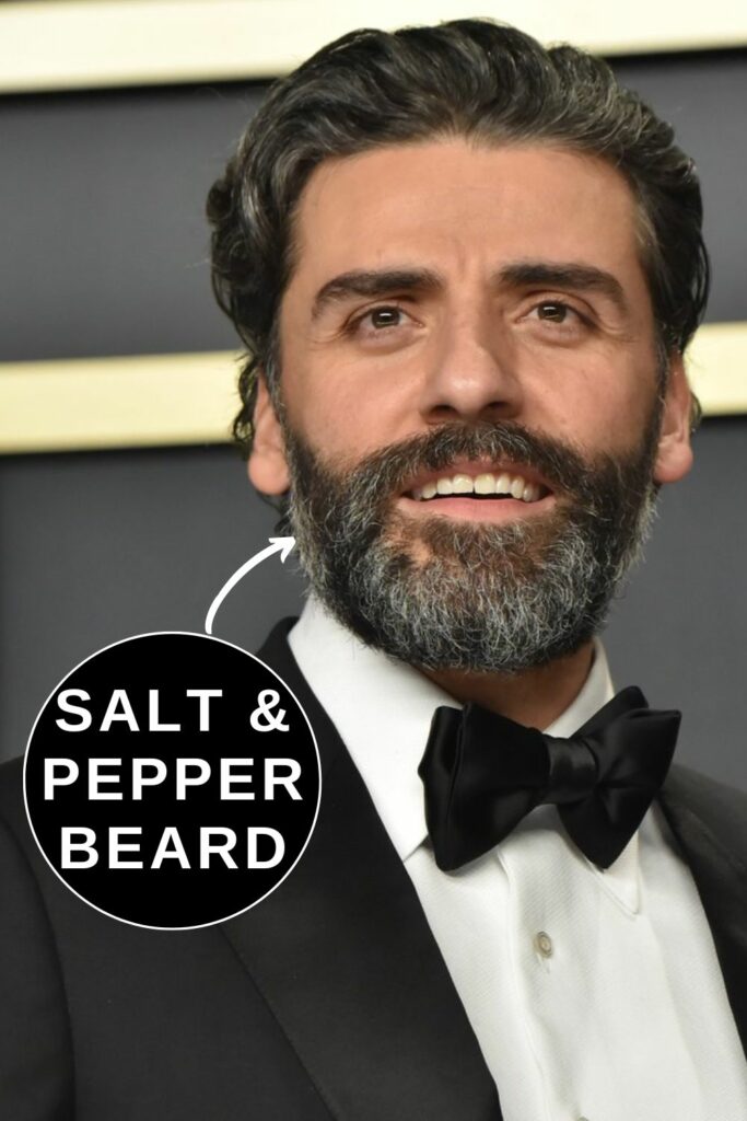 Oscar Isaac Beard in black and white