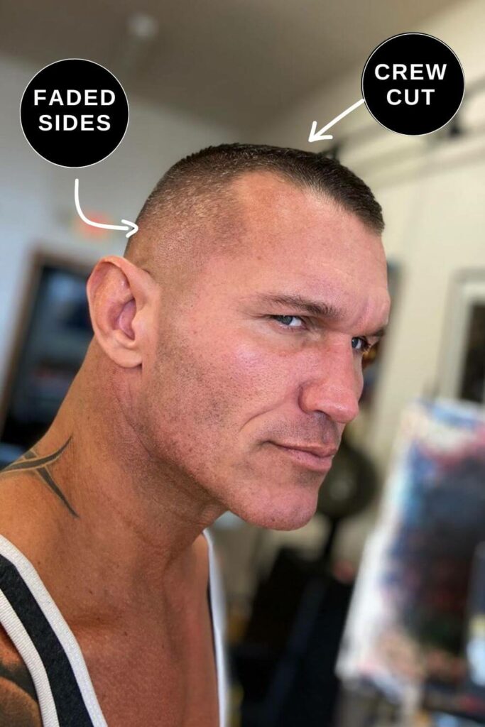 Randy Orton Hair in a short crew cut and fade