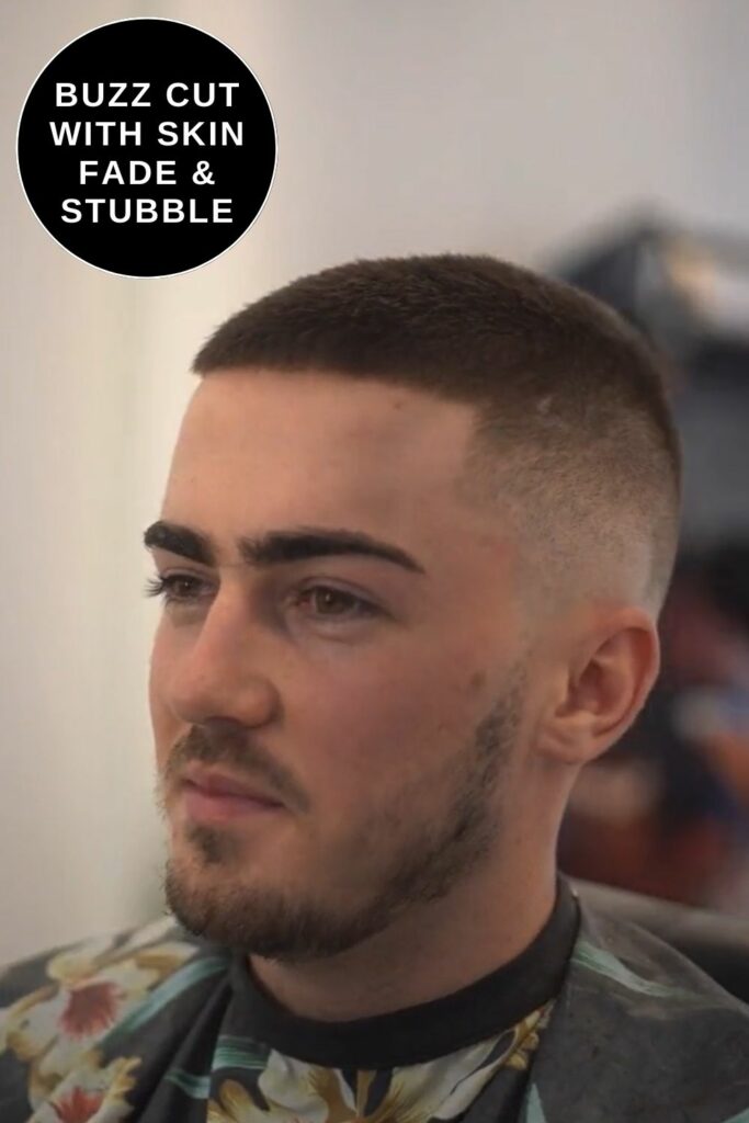 Buzz Cut with Skin Fade & Stubble