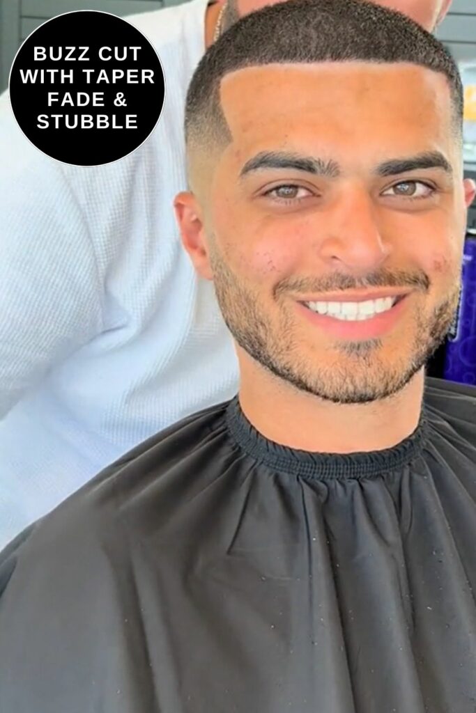 Buzz Cut with Taper Fade & Stubble