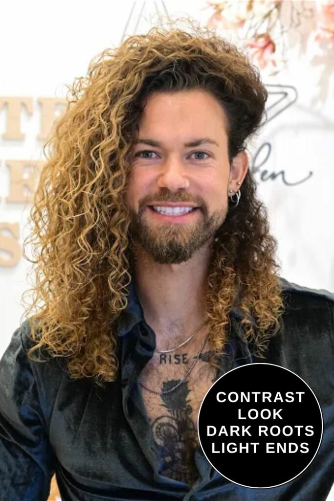 Long Contrast Curly Hair