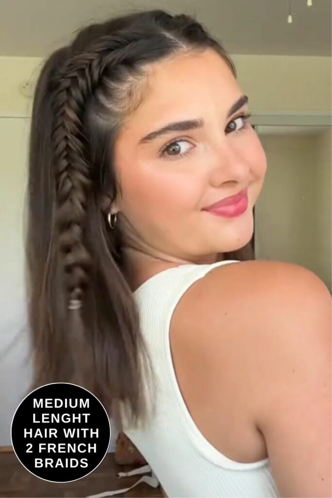 Medium Hairstyles with French braids