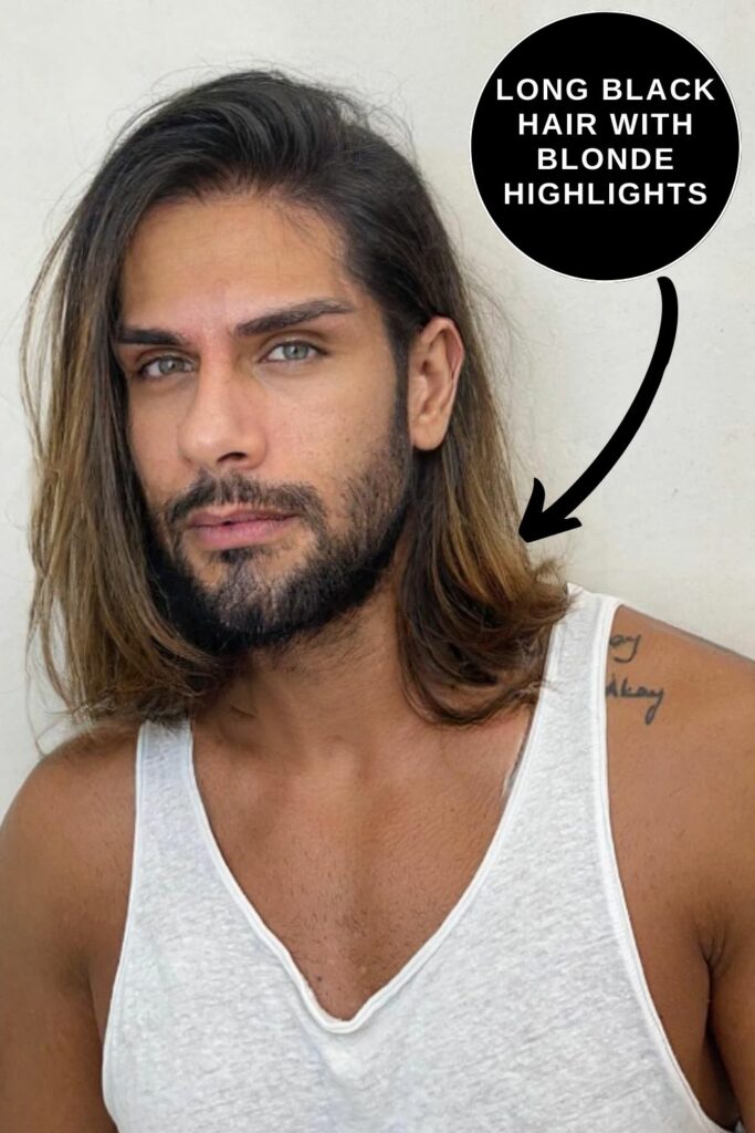 Long Hairstyles for Men with highlights